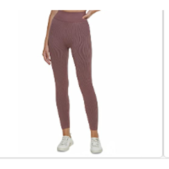 Calvin Klein Women's High Waist Moisture Wicking Leggings Purple Large NWT - Picture 3 of 6